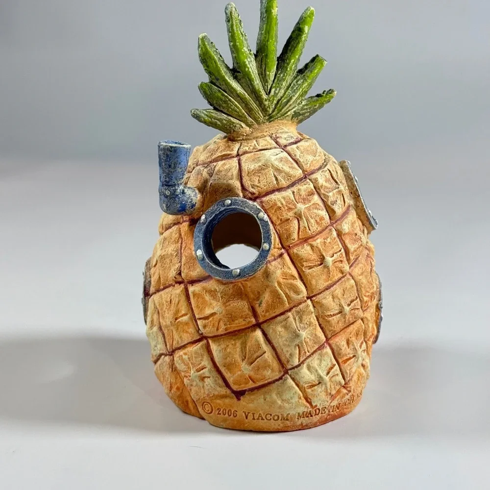 VTG Viacom SpongeBob Pineapple House Aquarium Ornament OS Yellow 2006 Decor Hide